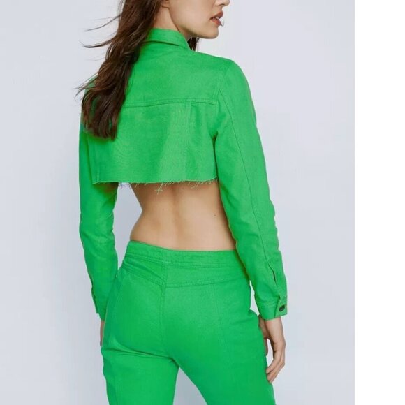 Nasty Gal Cropped Trucker Denim Jacket - Size Small - Effortless Cool! - Picture 5 of 6